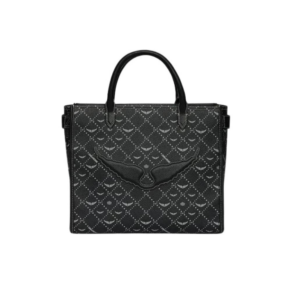 Zadig & Voltaire Angel Tote Monogram Taske - Tasker - Dame - Sort - ONE SIZE - Bomuld