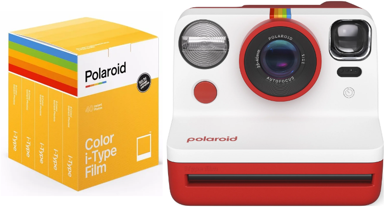 Polaroid - Now Gen 2 Camera Red + Color film I-Type 40-pack - Bundle - Fri fragt og klar til levering - Prismatch