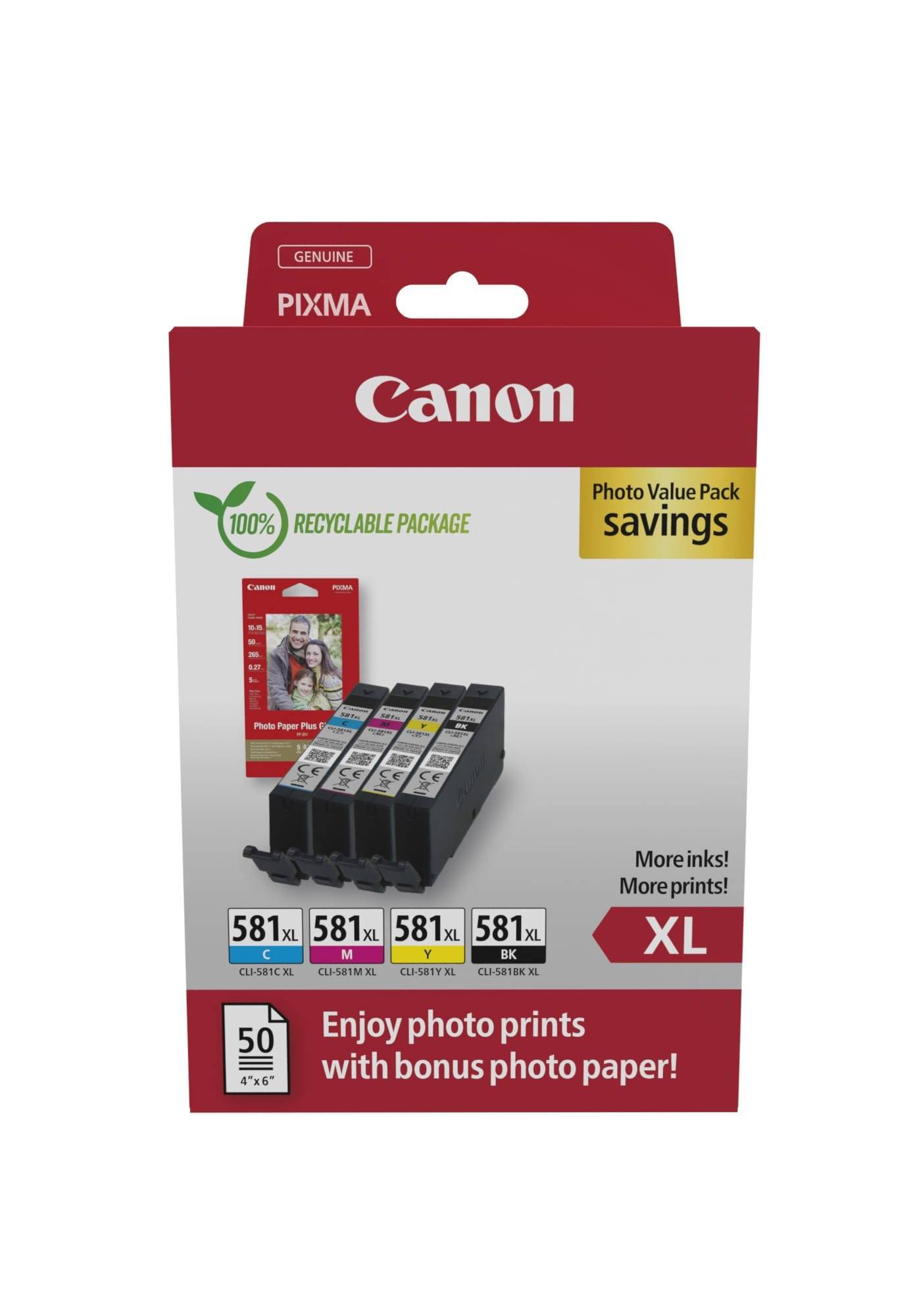 Canon 2052C006 blækpatron 4 stk Original Højt (XL) udbytte Sort, Blå, Magenta, Gul