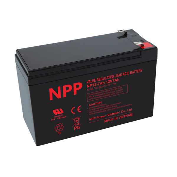 NPP Power AGM Blybatteri 12V 7,0Ah