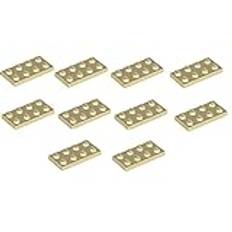 LEGO CITY – 10 byggplattor – plattor med 2 x 4 knoppar i beige/tan – 3020