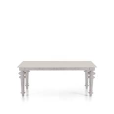 Gervasoni - Gray 35 - Glossy White/White Carrara Marble - Matbord - Paola Navone - Vit - Metall/Sten