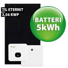 Growatt hybrid solcelleanlæg t/eternit 3,56 kWp 3-faset