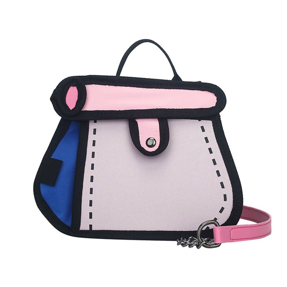Canvas tegneserie crossbody-taske med kæderem