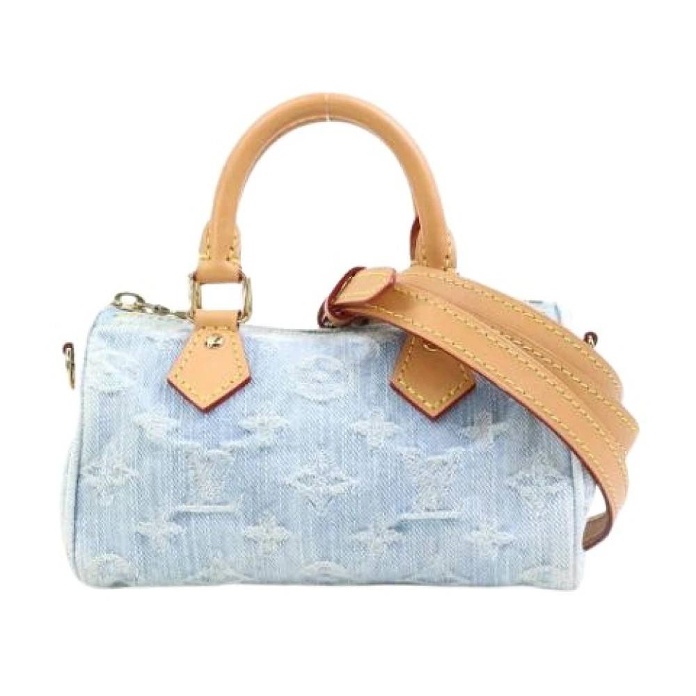Louis Vuitton Vintage Pre-owned Denim Mini Taske - Vintage - Dame - Blå - ONE SIZE - Denim
