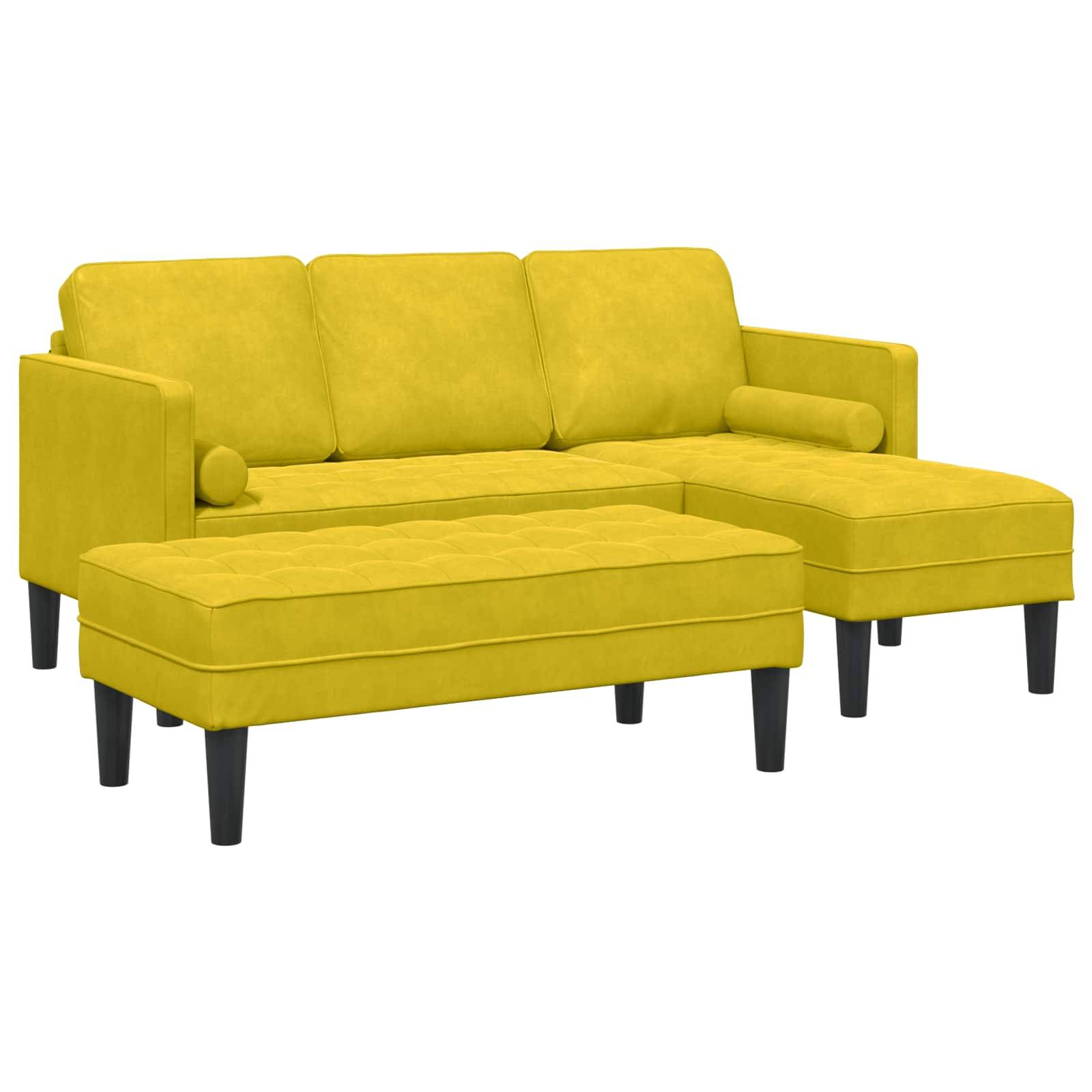 vidaXL Sofa Sæt 2 stk. Gul Polyester