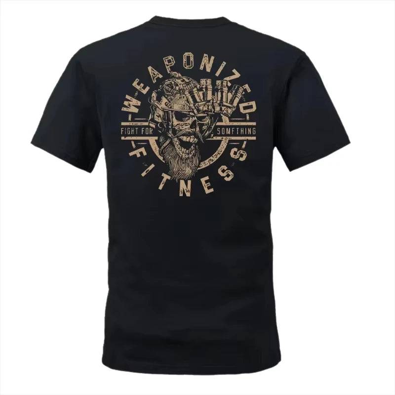 New Summer Men's Military-style Tactical Pattern T-shirt High-quality Fabric Street Fashion Style 100% Pure Cotton Soft Material - XXXL / 1 (XXXL)