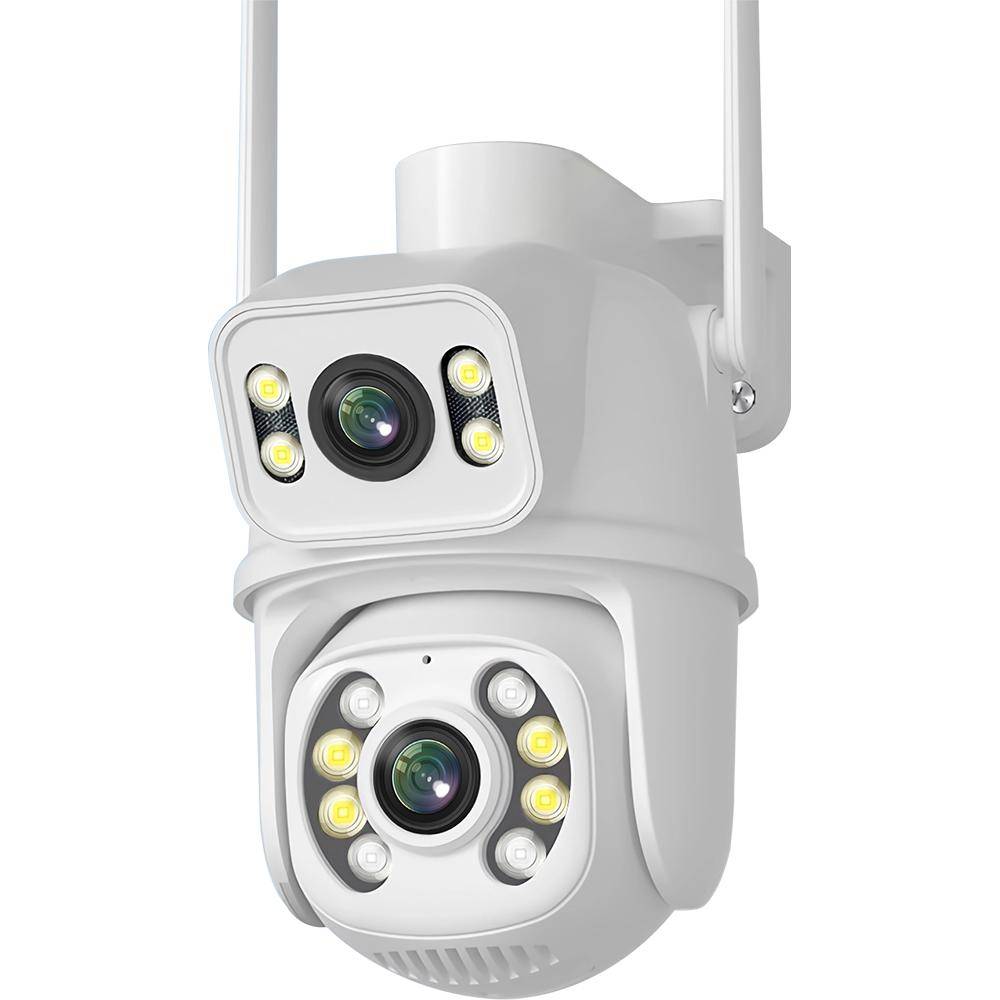 8MP EU 4K Dual Lens WIFI PTZ IP Security Camera Real Time Dual Screen Ai Auto Tracking Body Detection Outdoor Waterproof CCTV Video Surveillance Without TF card vit