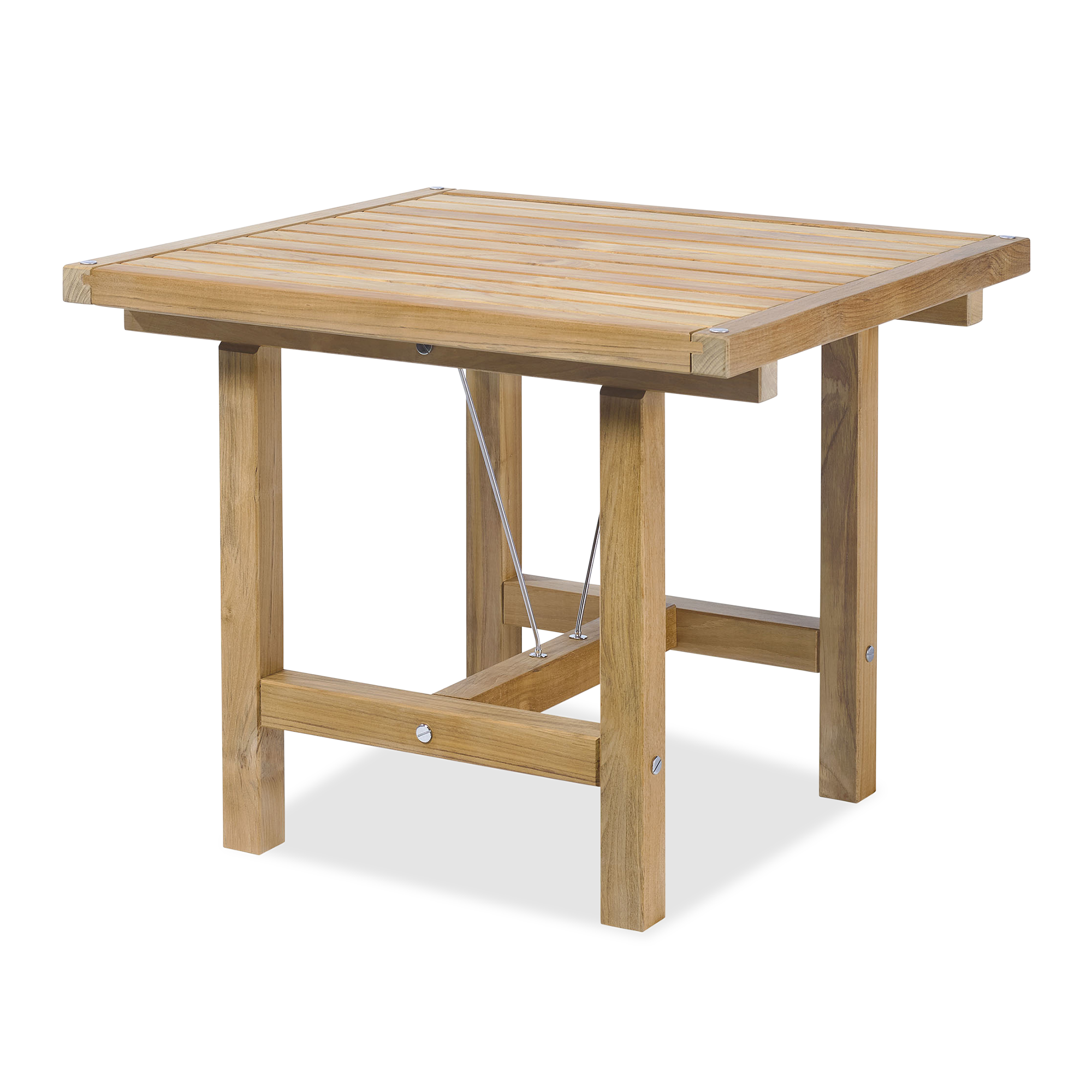 Fri Form - Bord 80x85 cm Teak - Matbord utomhus - Elsa Stackelberg - Trä