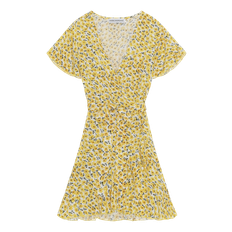 Milly Wrap Dress Kids Yellow Flower - 6 Years
