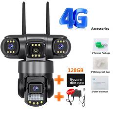 3 Lens 12MP HD WiFi Camera Security Protection Home Surveillance Cameras Smart Home CCTV Cameras Outdoor Waterproof Surveillance 4G Cam Add 128G