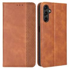 Samsung Galaxy A14 5G - Vintage læder cover / pung - Brun