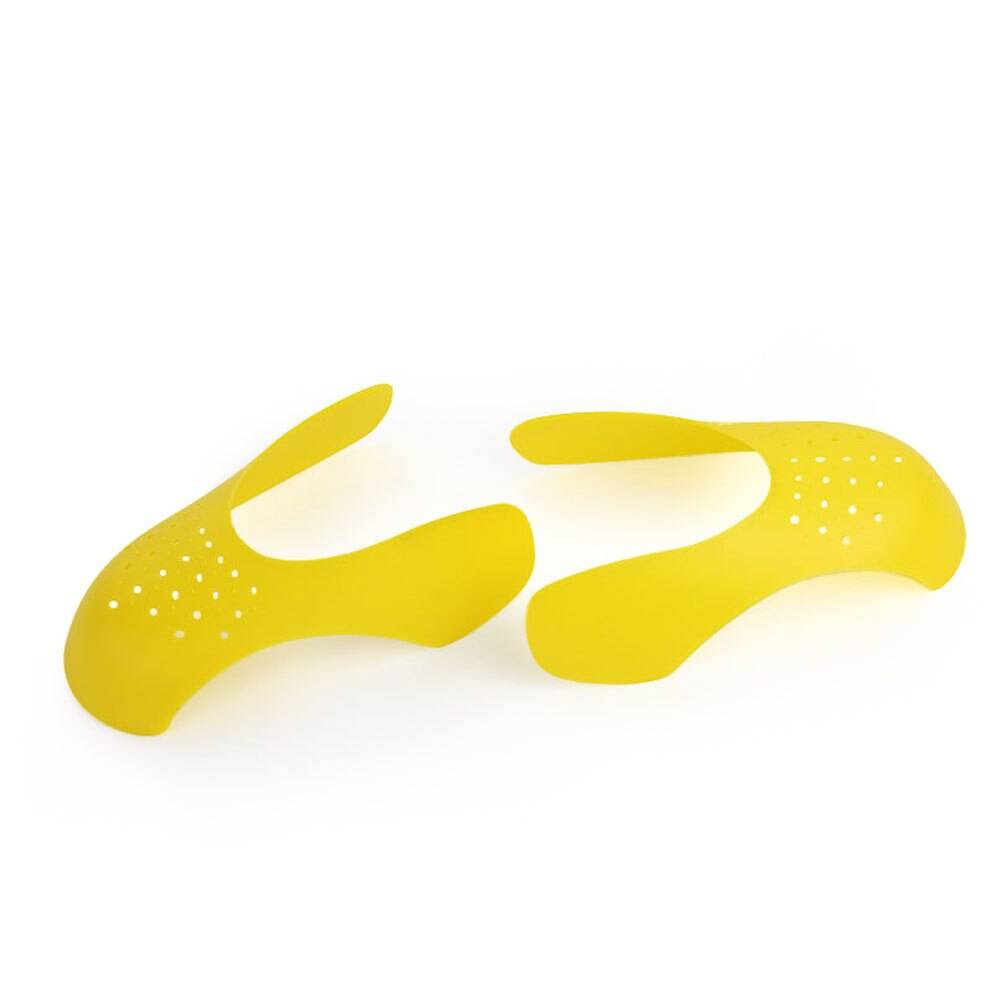 1 par lätt tvättbar skosträckare sneaker shield expander tåhätta stöd böjning spricka anti skrynkelskydd shaper - Gul l