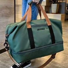 Travel Bags Large Capacity Sports Bag Waterproof Messenger Bag Dry And Wet Seperation Tote Bag - Multicolor - Blue,Green,Grey,Cool Black,Light Brown