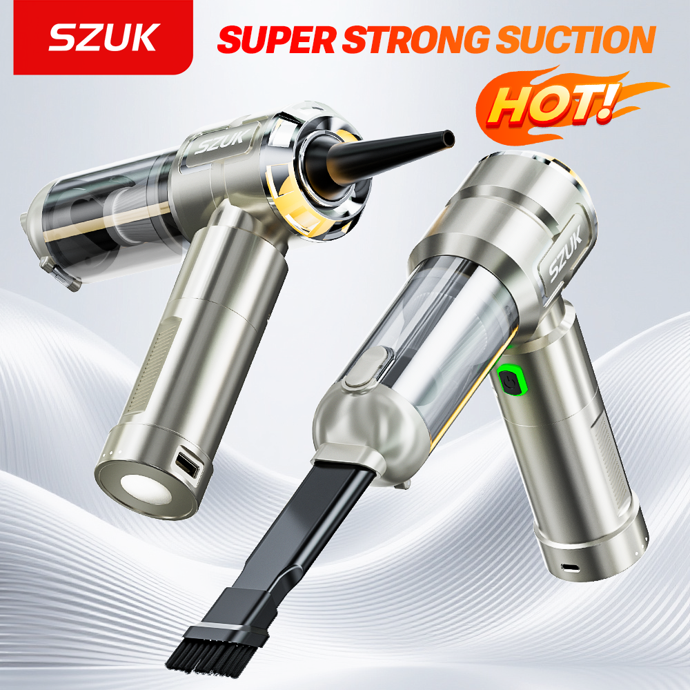 SZUK Powerful Car Vacuum Cleaner 2026 New Portable Handheld Mini Cleaner with LED Light Small Wireless Vacuum Cleaner for Car