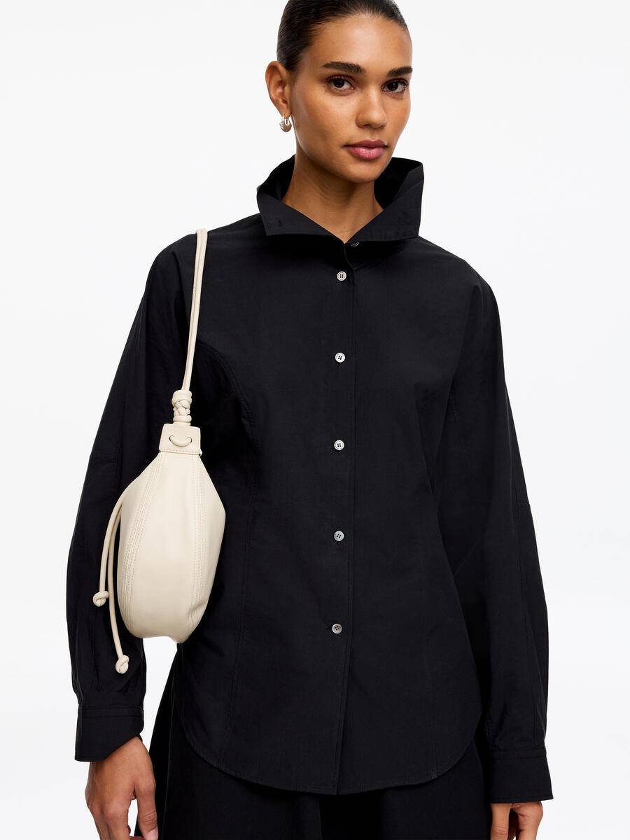 ARKET Crescent Leather Bag -Beige, ONESIZE