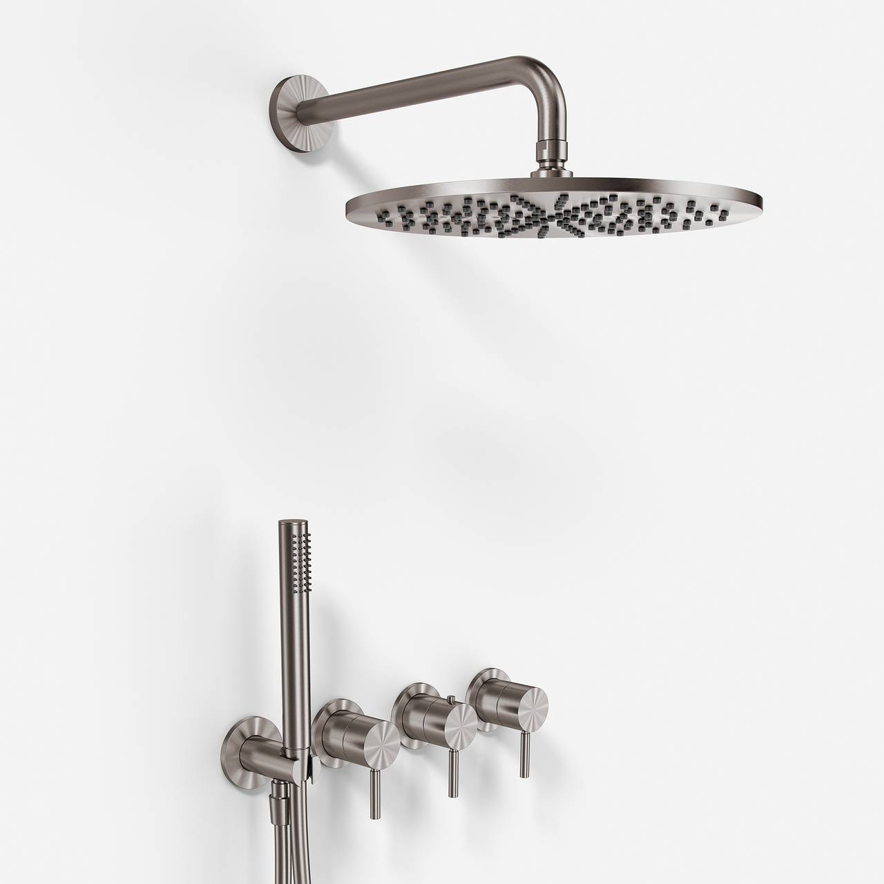 Semplice STB801 S07 - Rain DeLux SmartTerm Ø30 cm EasyClean, Vägg, PVD Borstad Stål
