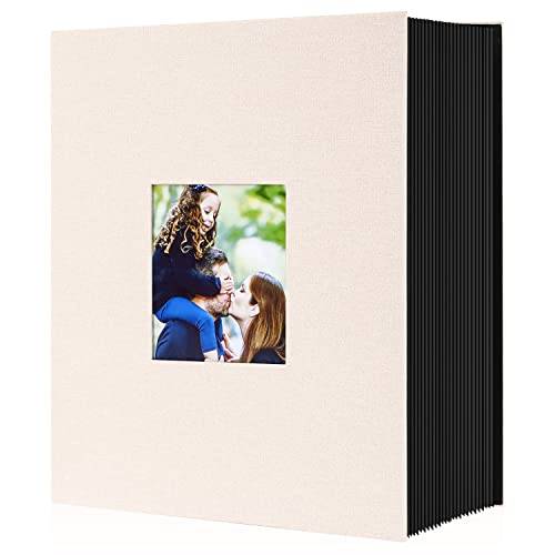 Lanpn fotoalbum med 1000 10 x 15 cm fickor, linne, fotoalbum, fotoram, vertikal, horisontell, 10 x 15 cm fickformat, beige ficka