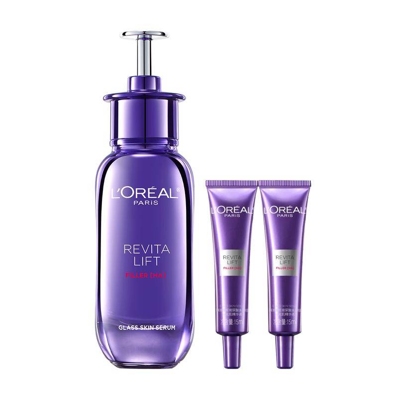Loreal Paris Hyaluronsyra superåterfuktande essence, Bose, PDRN hudvårdsprodukter, uppstramande, återfuktande, reparerande, 30ml+15ml*2 brun