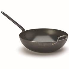 Wok BLUE CARBON 32 cm, blå stål, de Buyer