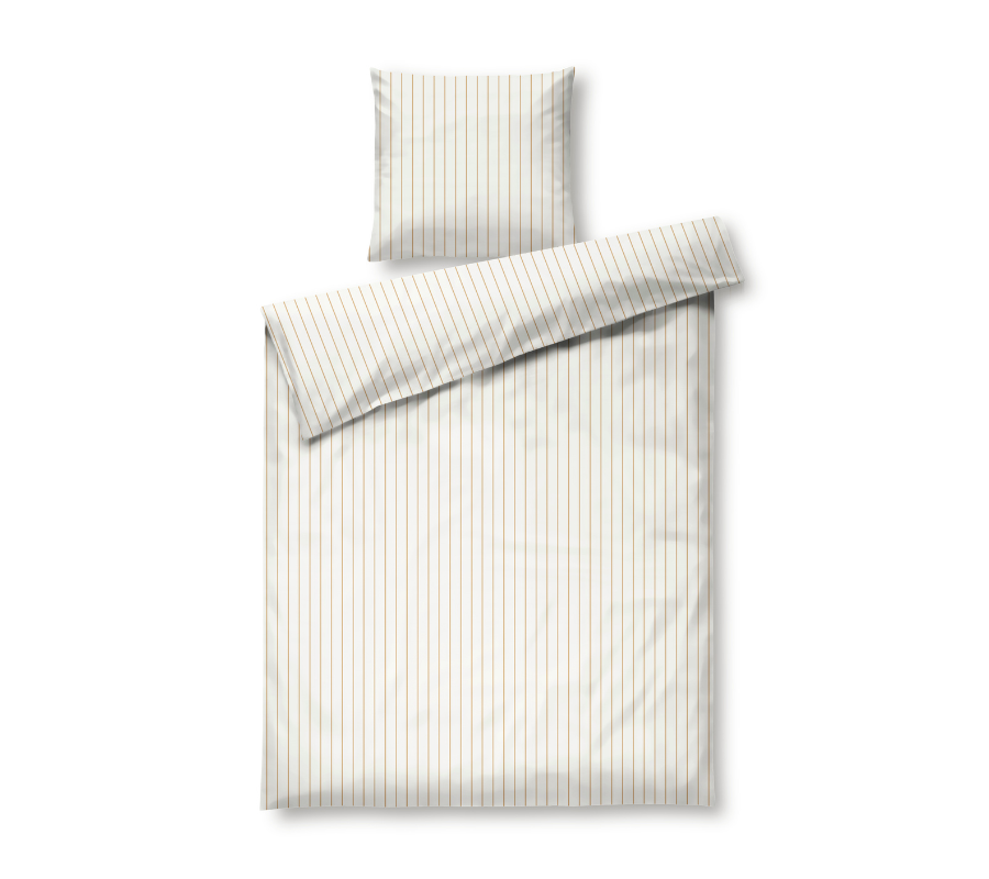 JUNA Soft Sengetøj 140x200 cm offwhite/karamel