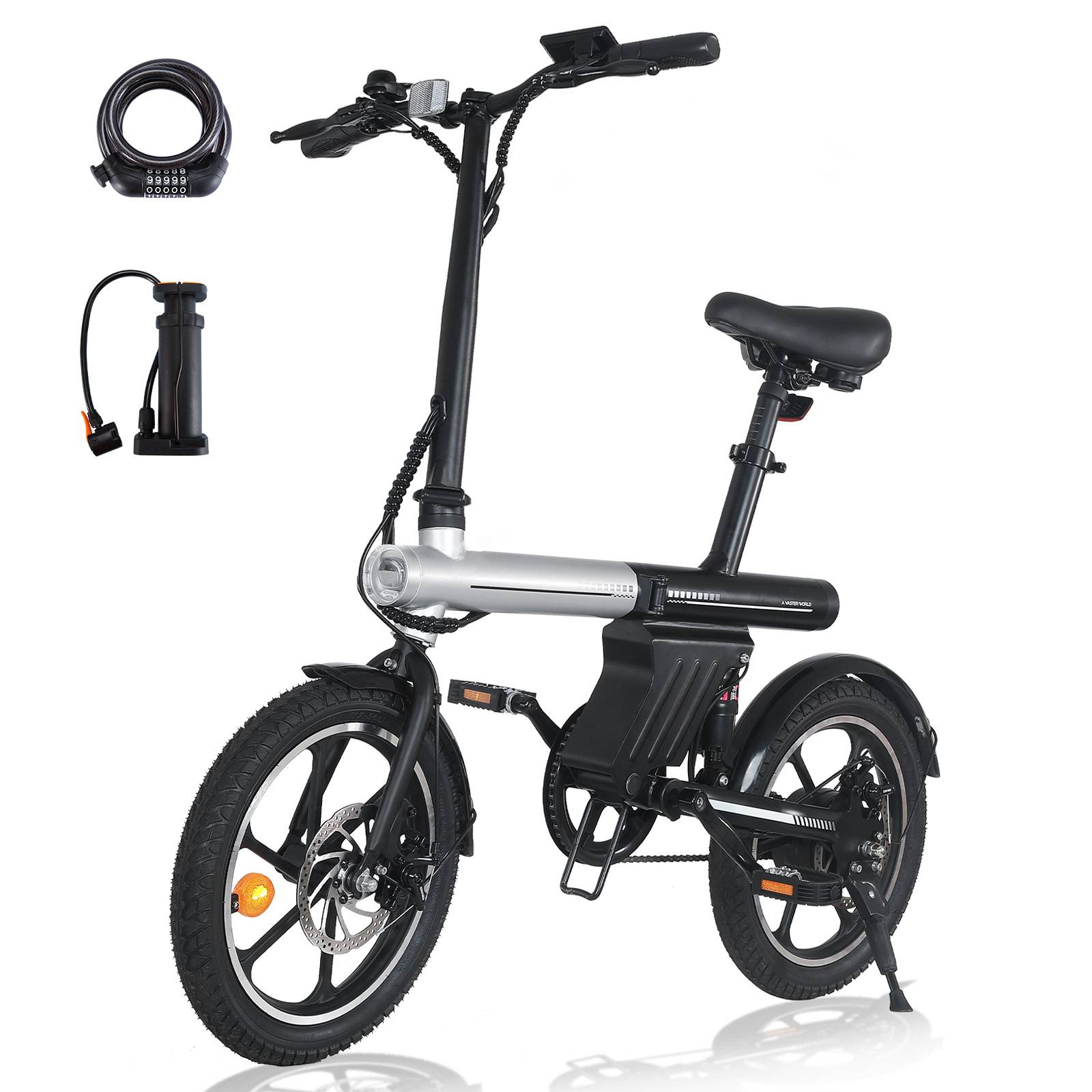 AVDL A11 Adult Electric Bicycle 250W Power 36V 12.8Ah Battery Foldable Urban E Bicycle 16x2.125-inch Urban Commuter Electric Bike