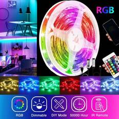 5050 Smart LED Strip Lights Kit, Bluetooth & Fjärrkontroll Flera ljuslägen, RGB Flexible Light Strip för hem, fest, semesterdekoration - Vitt (5 meter,10 meter,15m,20m)