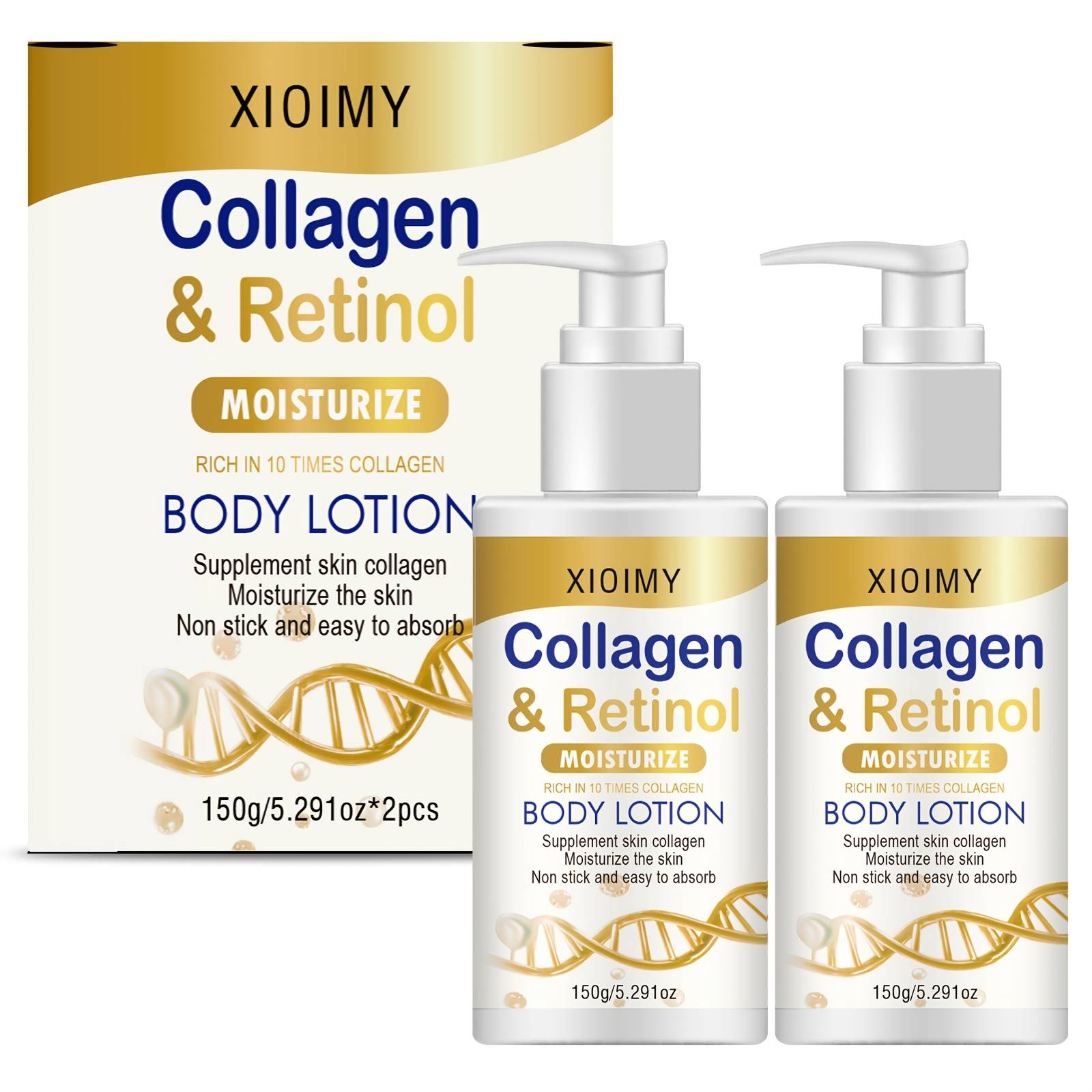 TEMU 2pcs Collagen Moisturizing Body Lotion, Alcohol-free, Makes Delicate, Bright, Firm, And . Massage And Moisturize Body, Leaving Long-lasting Fragrance And Bidding Farewell To Dry, Skin