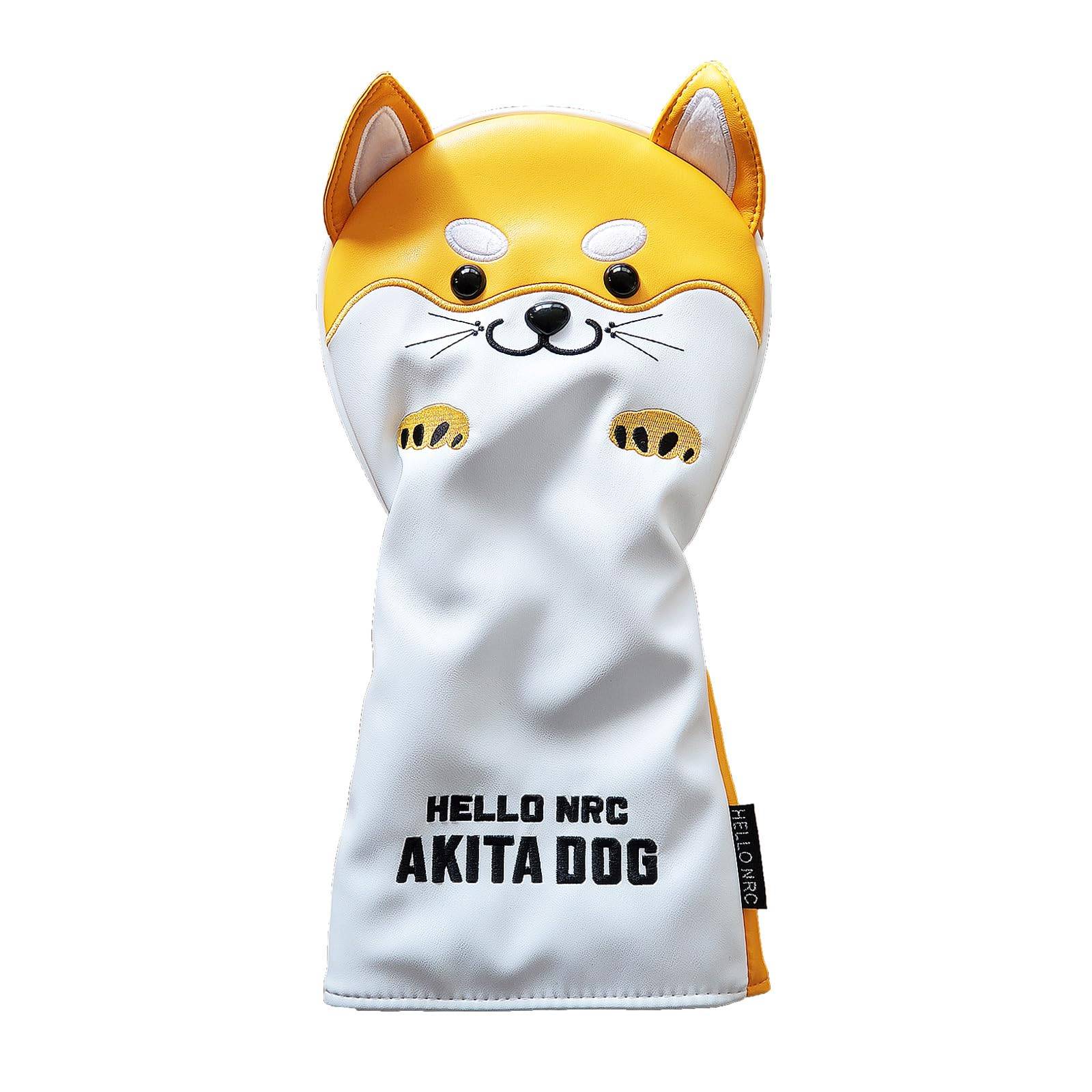 Waterproof Golf Headcover for Drivers and Putter Akita Dog (440cc, 460cc), Woods, Utilities, UTs, Cover, (Akita Yellow, Driver)