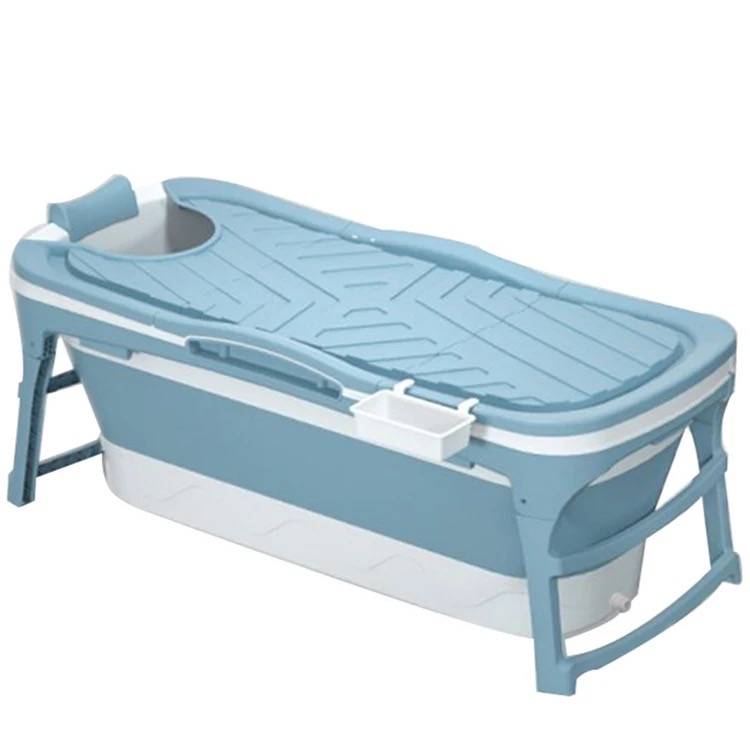 Originalt Foldebadekar med låg i ocean blue - 143 x 60 cm.