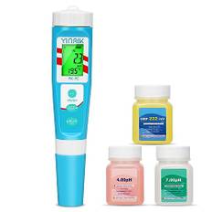 Pool Messgerät YINMIK Pool Tester pH und Chlor 7-in-1 Digitales Salzmessgerät für SPA Salzwasser Pool Salzgehaltstester Elektronischer ORP TDS EC Tester für Pool, Whirlpool, Hydrokultur, Aquarium