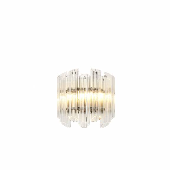 Vittoria Vägglampa Nickel/Clear Glass