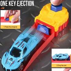 Random Pull Back Metal Mini Toy Race Car With Track Launcher, Racing Play Set Toys, Fidget Toys, Leksak, Leksaker, Leksak, Billeksak, Leksaker, Billek - Multifärgad (2 bärraketer + 6 fordon,1 slumpmässig bil,1 bärraket + 3 fordon,3 slumpmässiga bilar)