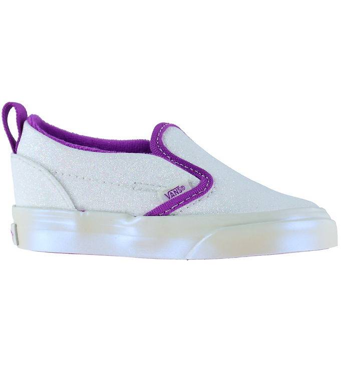 Vans Sko - Classic Slip-On - Glitter Pearl Hvid/Lilla - Vans - 26 - Sko