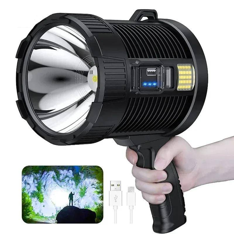 9000mah ny XP70 ultraljus laddningsbar LED-ficklampa solar söklykta ficklampa bärbar belysning handhållen konsol arbetslampa utomhus camping