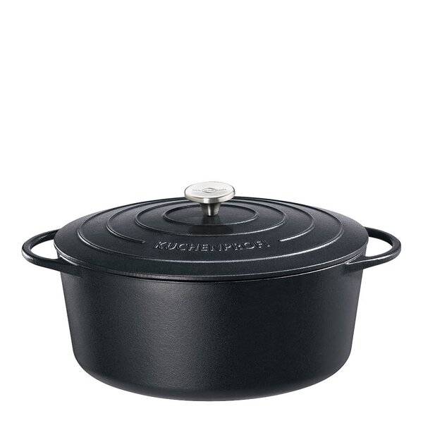 Küchenprofi - Provence gjutjärnsgryta oval 33 cm 7 L svart