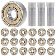 30 Stycken 608 ZZ Kullager Kolstål Skateboard Dubbelsköld Spårkullager 22 x 8 x 7 mm för Skateboards, Skotrar, Inline-Skridskor (Silver)