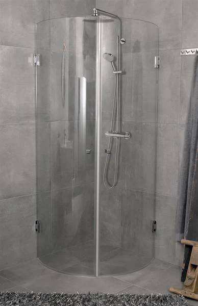 RoyalBath Frameless hörn, Rund 80x100/100x80 Krom