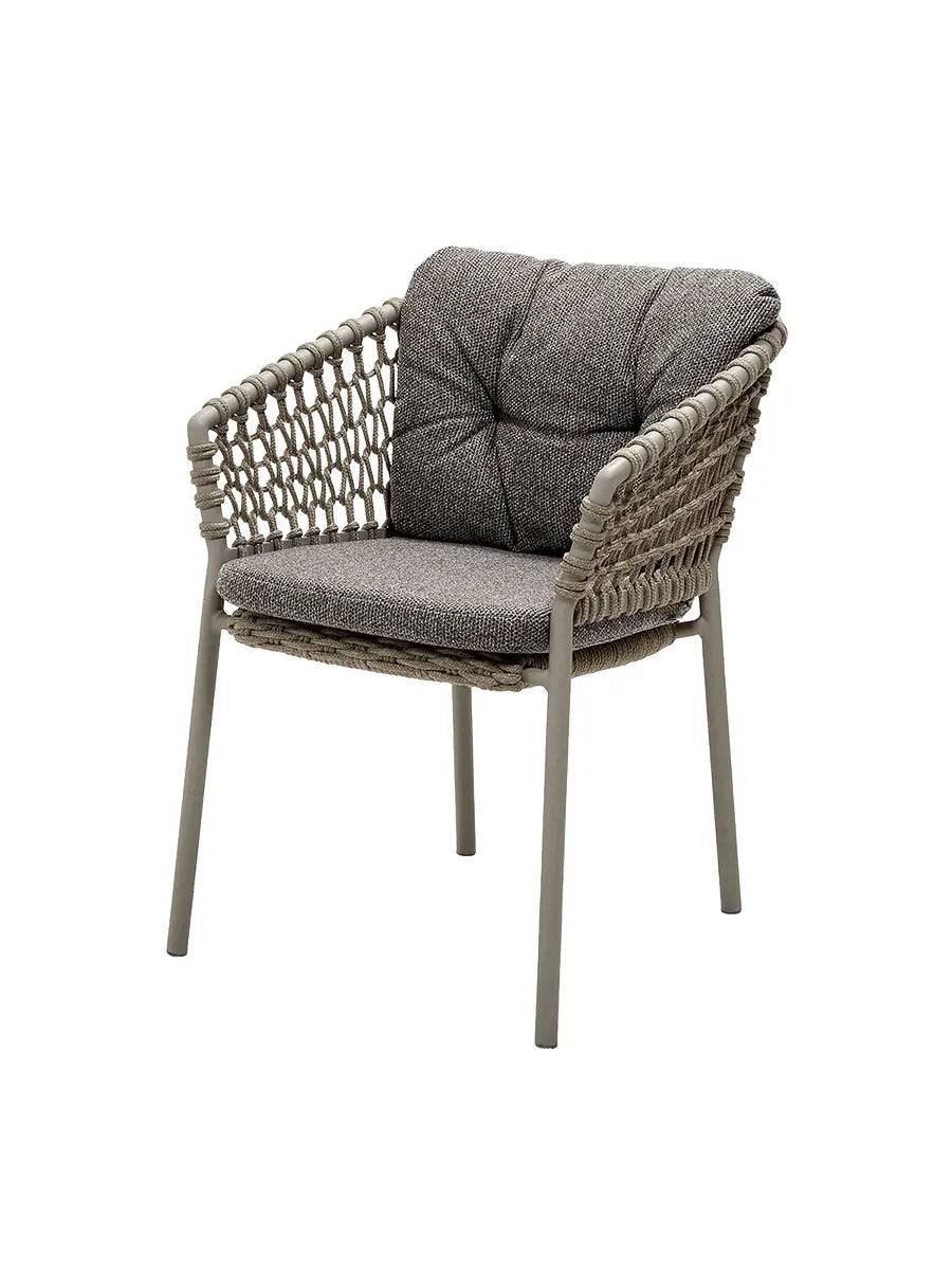 Ocean Stol, Soft Rope fra Cane-line Taupe / Dark grey, Cane-line Wove - Jacobsen Plus