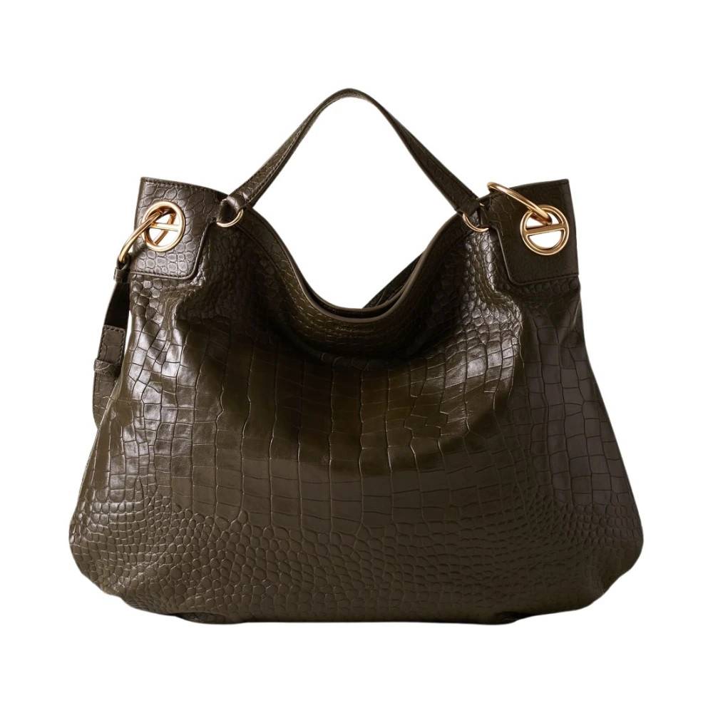 Borbonese London Hobo Large - Tasker - Dame - Grøn - ONE SIZE - Uld