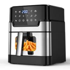 BALITTA Heißluftfritteuse XXL, 6L Airfryer Heissluftfriteuse mit Sichtfenster, Familiengröße Heißluft Fritteuse ohne Öl, Air Fryers mit Digitalem LED-Touchscreen, 10 Programmen, Antihaft-Korb