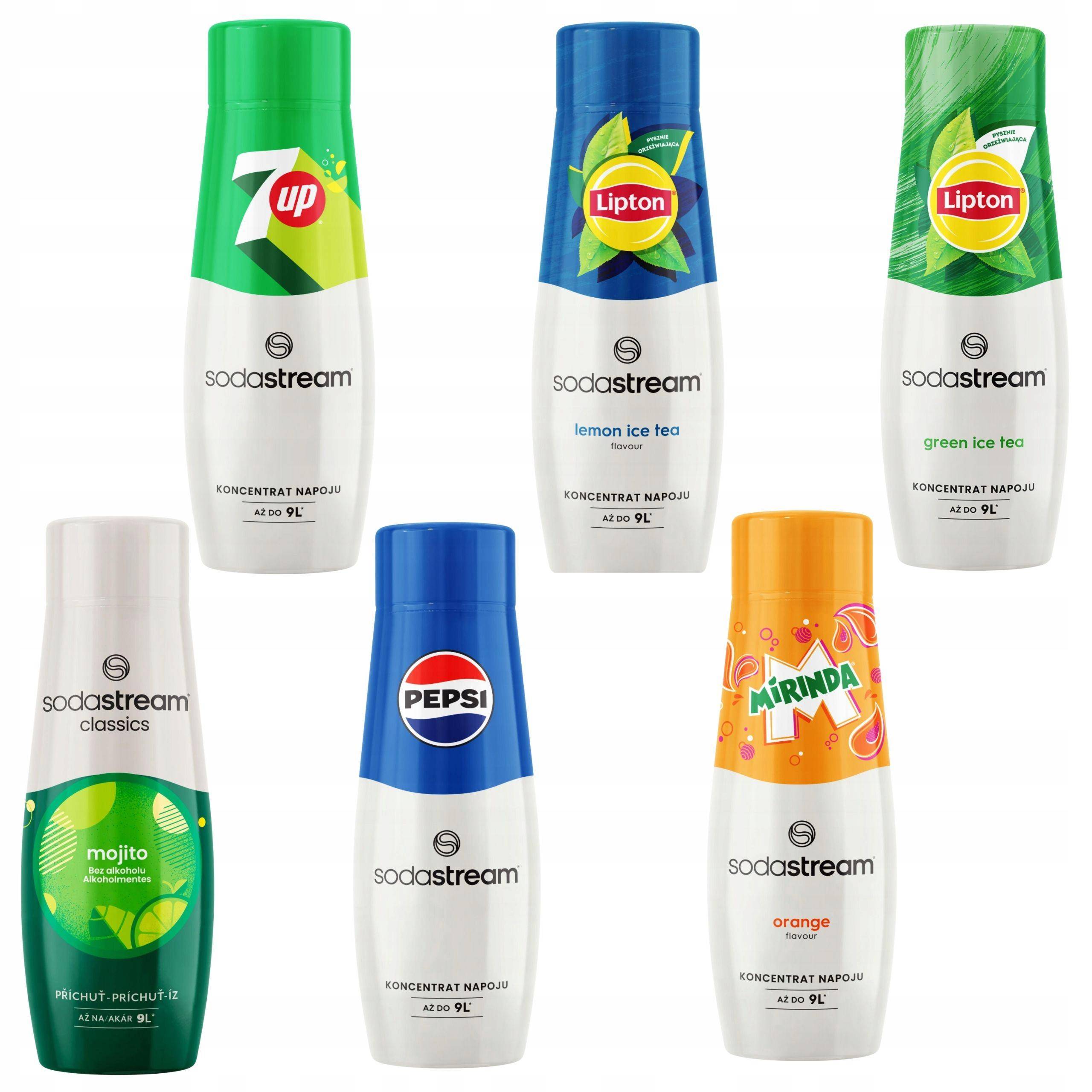 Sodastream Syrup Set Pepsi, Mirinda, 7Up, Mojito, Lipton Lemon, Green
