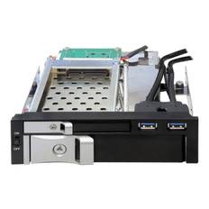 Delock 5.25 Mobile Rack for 1 x 2.5 + 1 x 3.5 SATA HDD + 2 x USB 3.0 Ports - Mobiles Speicher-Rack - 2.5", 3.5" (6.4 cm, 8.9 cm)