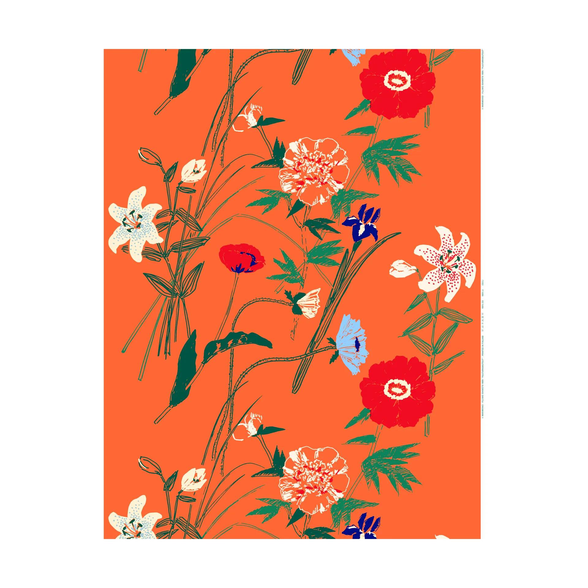 Marimekko Puutarhakutsut bomuldsstof Orange