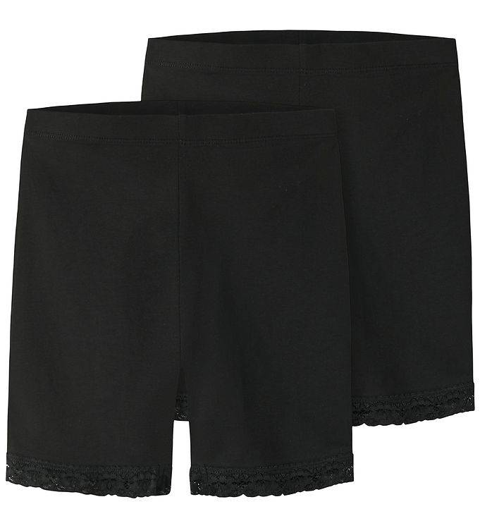 Name It Cykelshorts - 2-pack - NkfVista - Svart m. Spetsar - Name It - 13 år (158) - Shorts