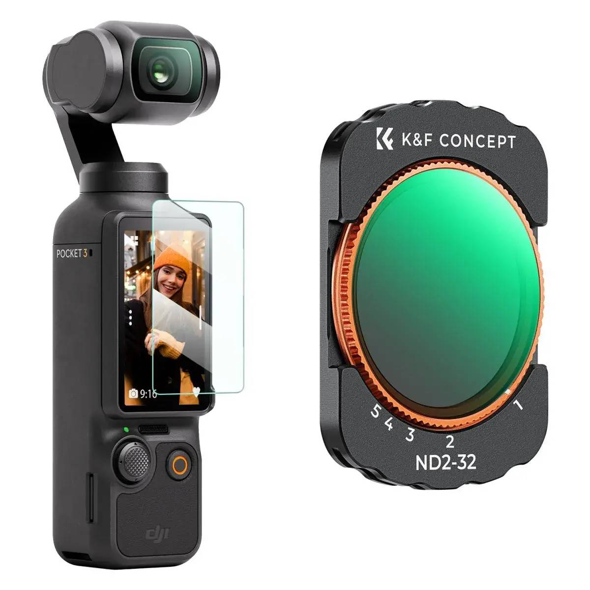 K&F Concept Variabelt ND2-32-filter för DJI Osmo Pocket 3