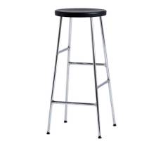 HAY - Cornet Bar Stool High - Soft Black - Chromed Steel - Barstolar - Jonas Trampedach