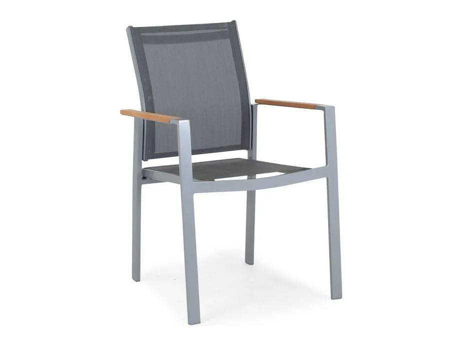 Selected Home Seattle stapelstol Silver/silver med teak