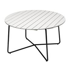 9A bord vit ek/svart Ø120 cm - Svart/Vit