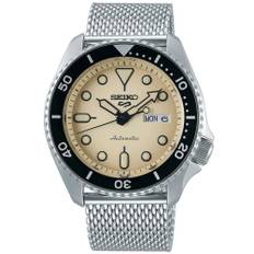 Seiko 5 Sports Automatic Cream Dial Milanese Bracelet Men's Watch SRPD67K1